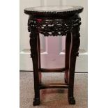 A 60cm high Antique rosewood pot stand