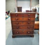 5ht antique Oak chest of drawers