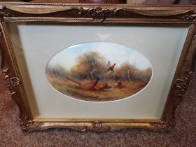A painted porcelain plaque by Milwyn Holloway
