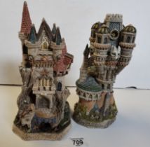 x2 David Winter Cottages "The Priory of The Lost Souls" and "The Witch's Castle"