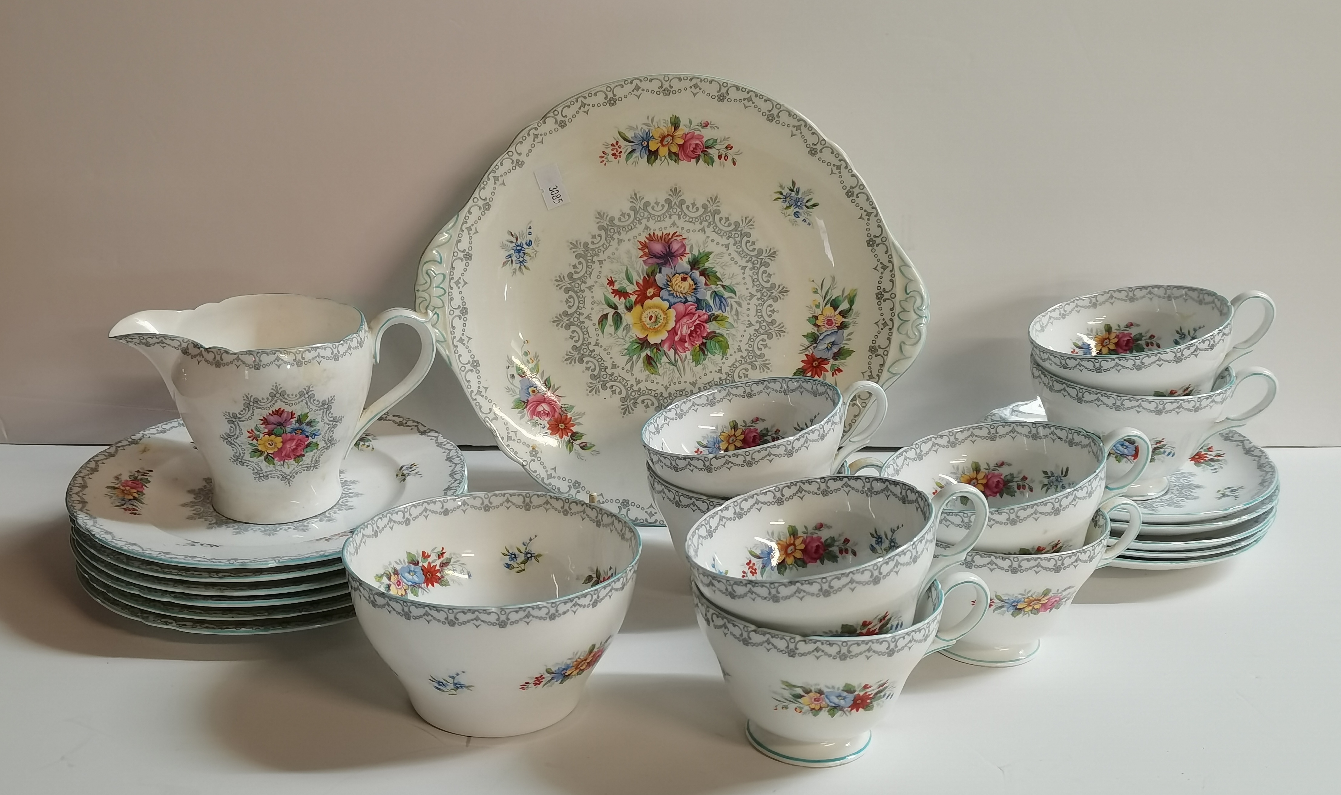 A SHELLEY CROCHET pattern coffee service 22 piece