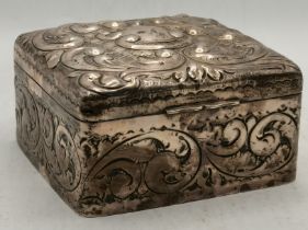 A late Victorian silver cigarette box