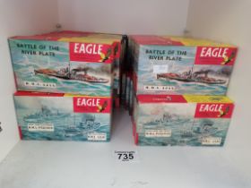 40+ Vintage boxed Eagle kits of Battleships Circa 1960s