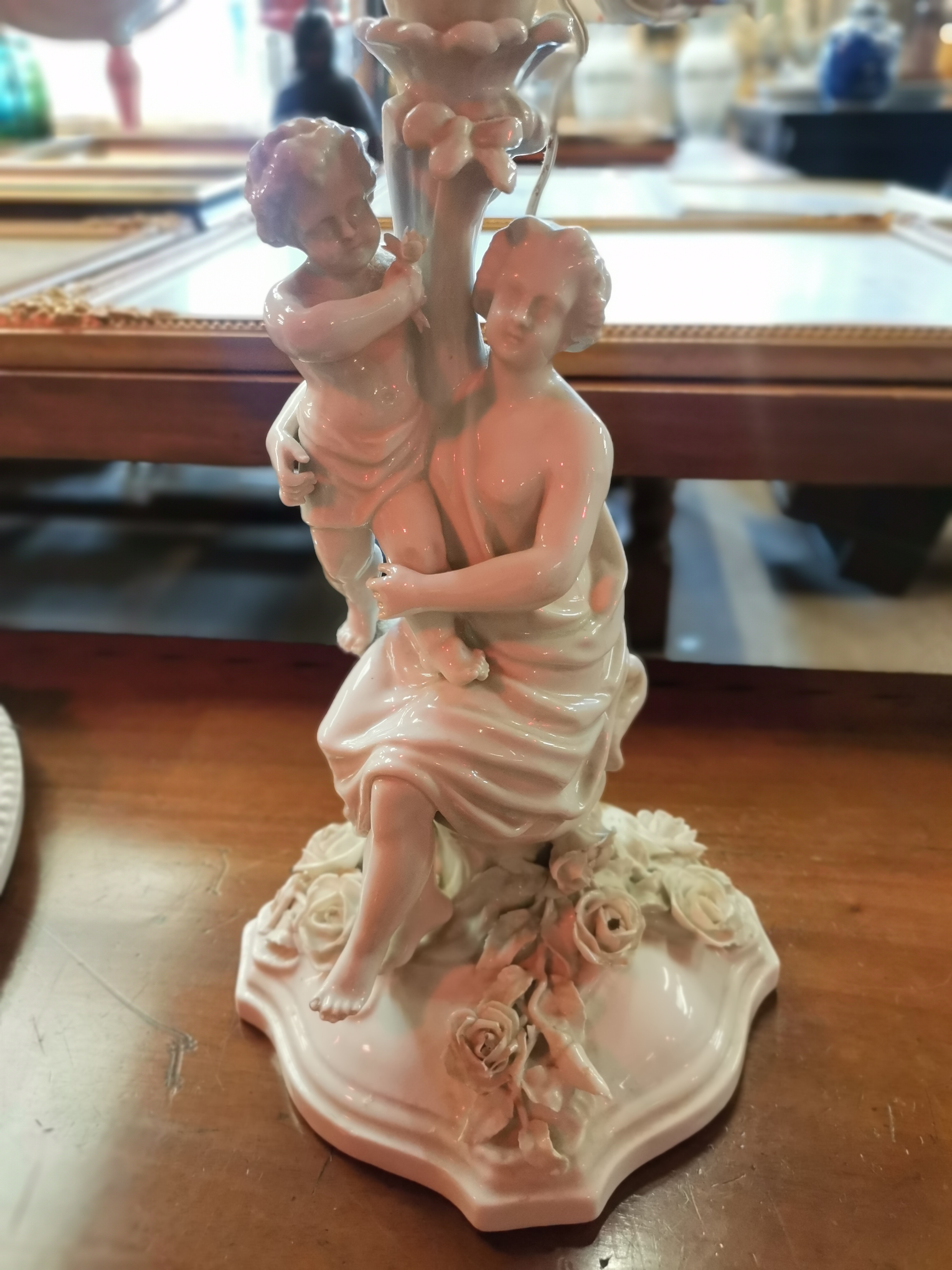 A Pair of Meissen candelabra lights with women hol - Image 11 of 13