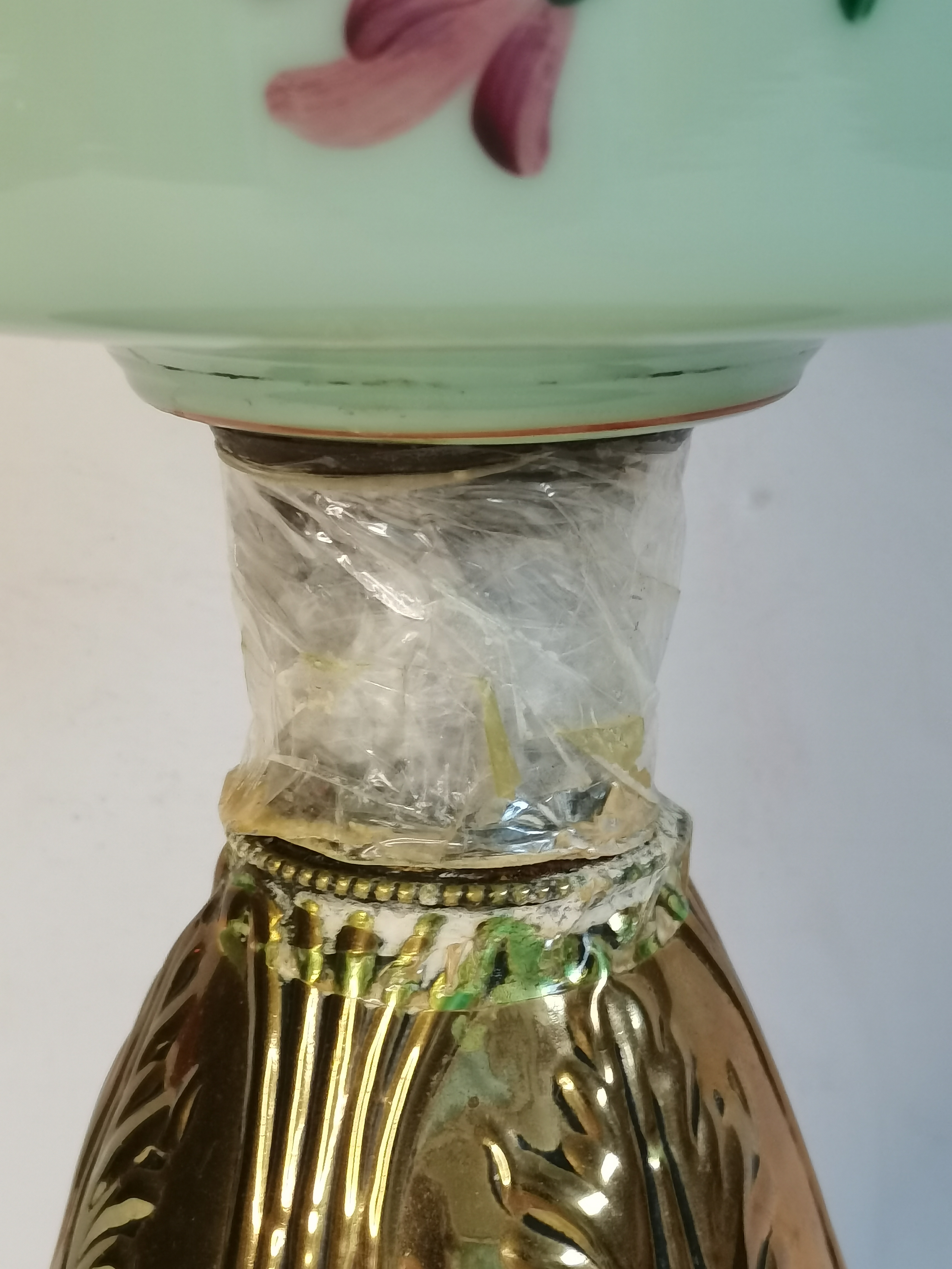 A Victorian glass oil lamp - Image 2 of 2