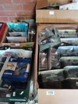 Large collection of Die cast Aircraft in packages, also some helicopters