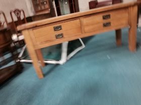 Solid Oak Console table with 2 drawers and brass handles