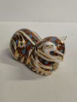 Royal Crown Derby Paperweight - Contented Cat
