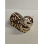 Royal Crown Derby Paperweight - Contented Cat