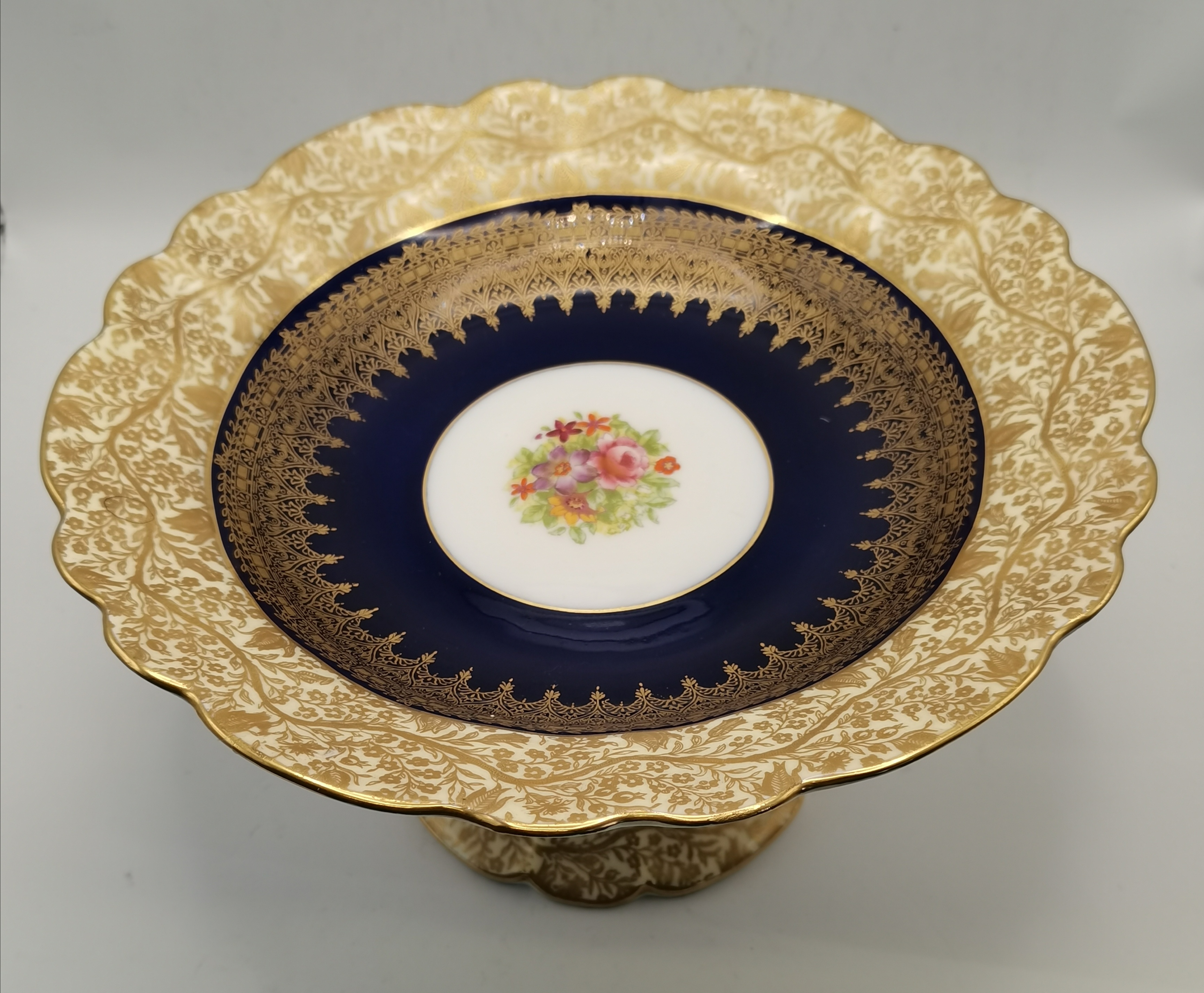 A Crescent china gilded porcelain tazza, late 19th/early 20th Century - Image 2 of 3