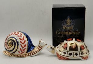 Royal Crown Derby Snail and Turtle Paperweight