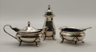 An Elizabeth II silver cruet set