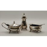 An Elizabeth II silver cruet set