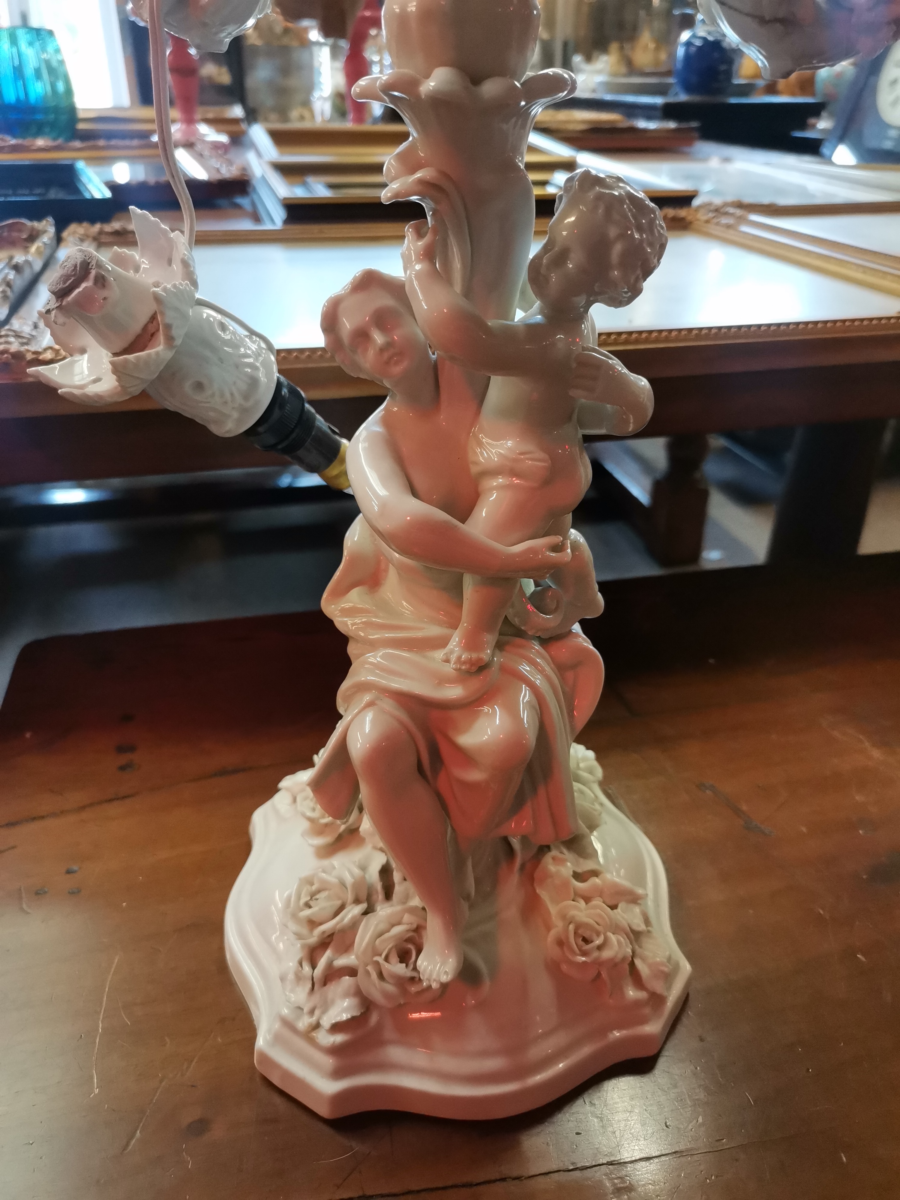 A Pair of Meissen candelabra lights with women hol - Image 6 of 13