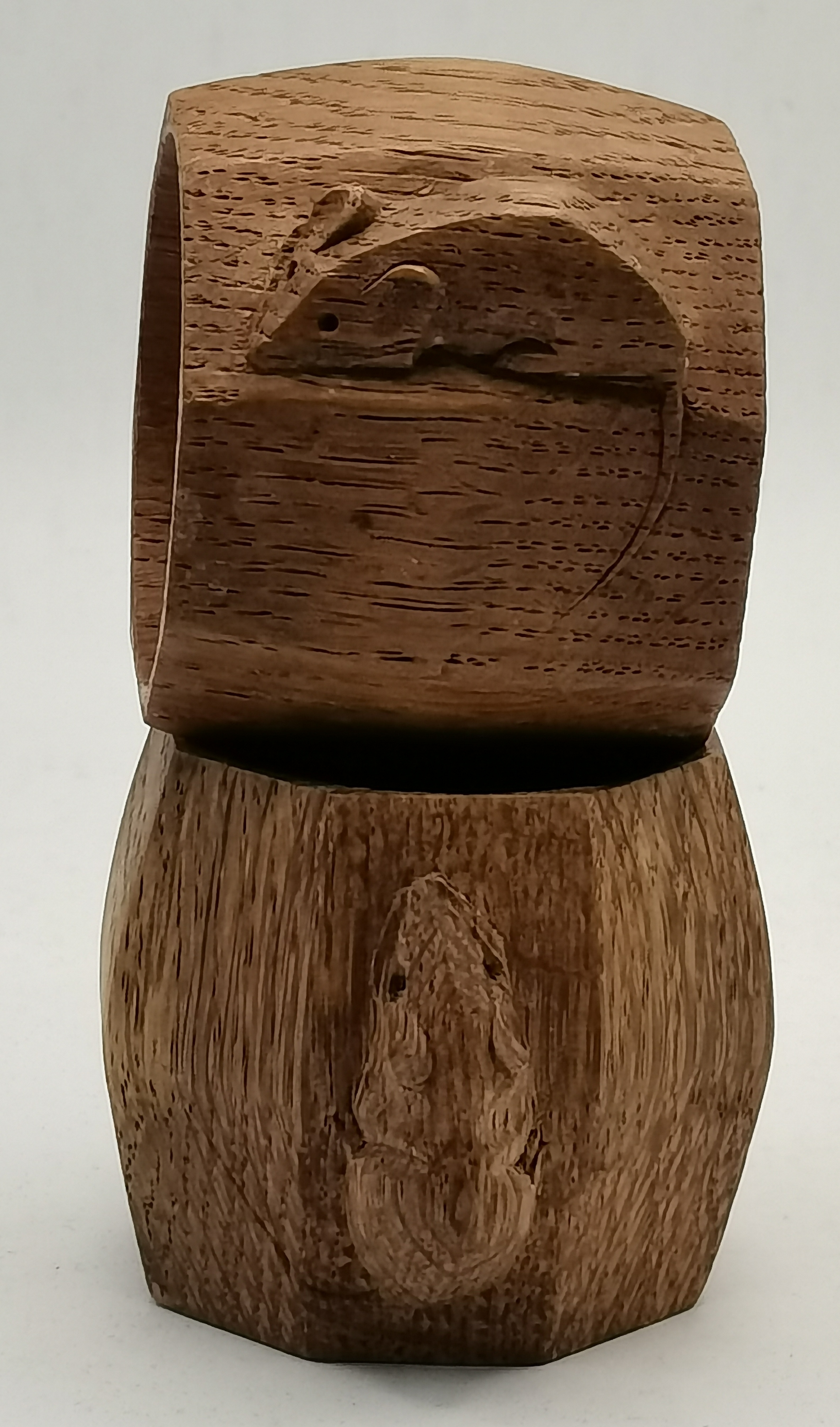 Robert Thompson, a pair of Mouseman oak napkin rings