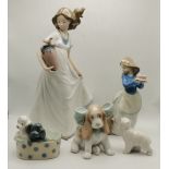 A group of five Nao porcelain models