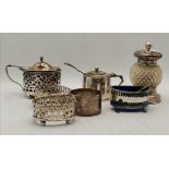 A collection of silver cruet wares