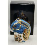 Royal Crown Derby Paperweight - Debenhams Squirrel (Blue)