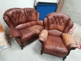 Vintage 2 seater sofa and matching armchair