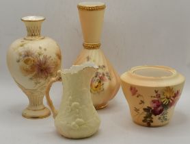 A small group of Royal Worcester blush ivory wares