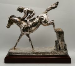 After R.Donaldson, An Elizabeth II silver racehorse model