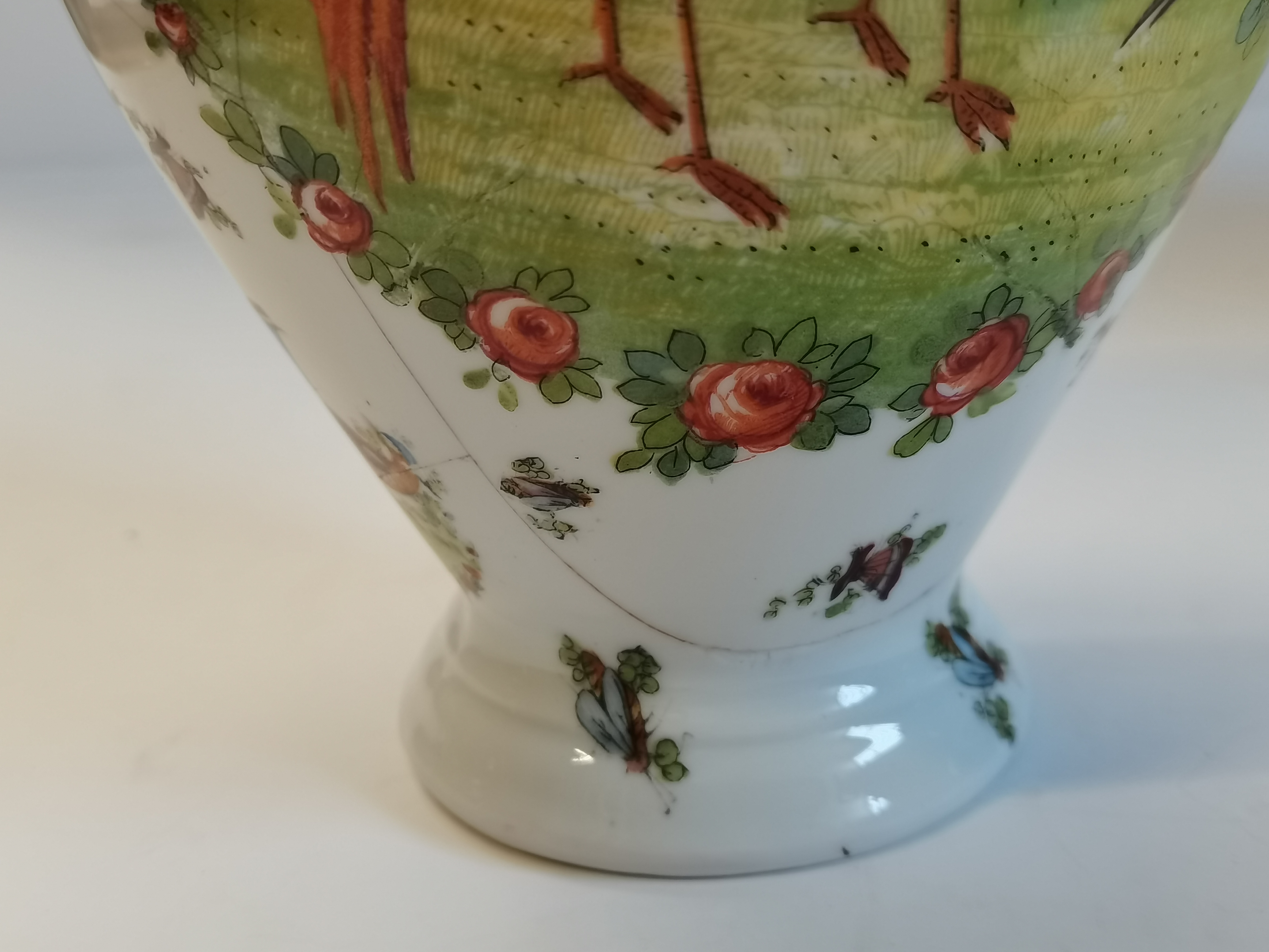 A pair of Victoria Pottery twin-handled Pheasant pattern vases - Image 3 of 4