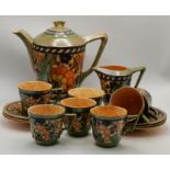 Charlotte Rhead for Crown Ducal, a coffee set, c.1930s