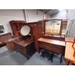 x2 Edwardian Inlaid dressing tables and matching wardrobe