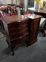 A Victorian bedside cabinet and a 20th century mahogany bedside cabinet
