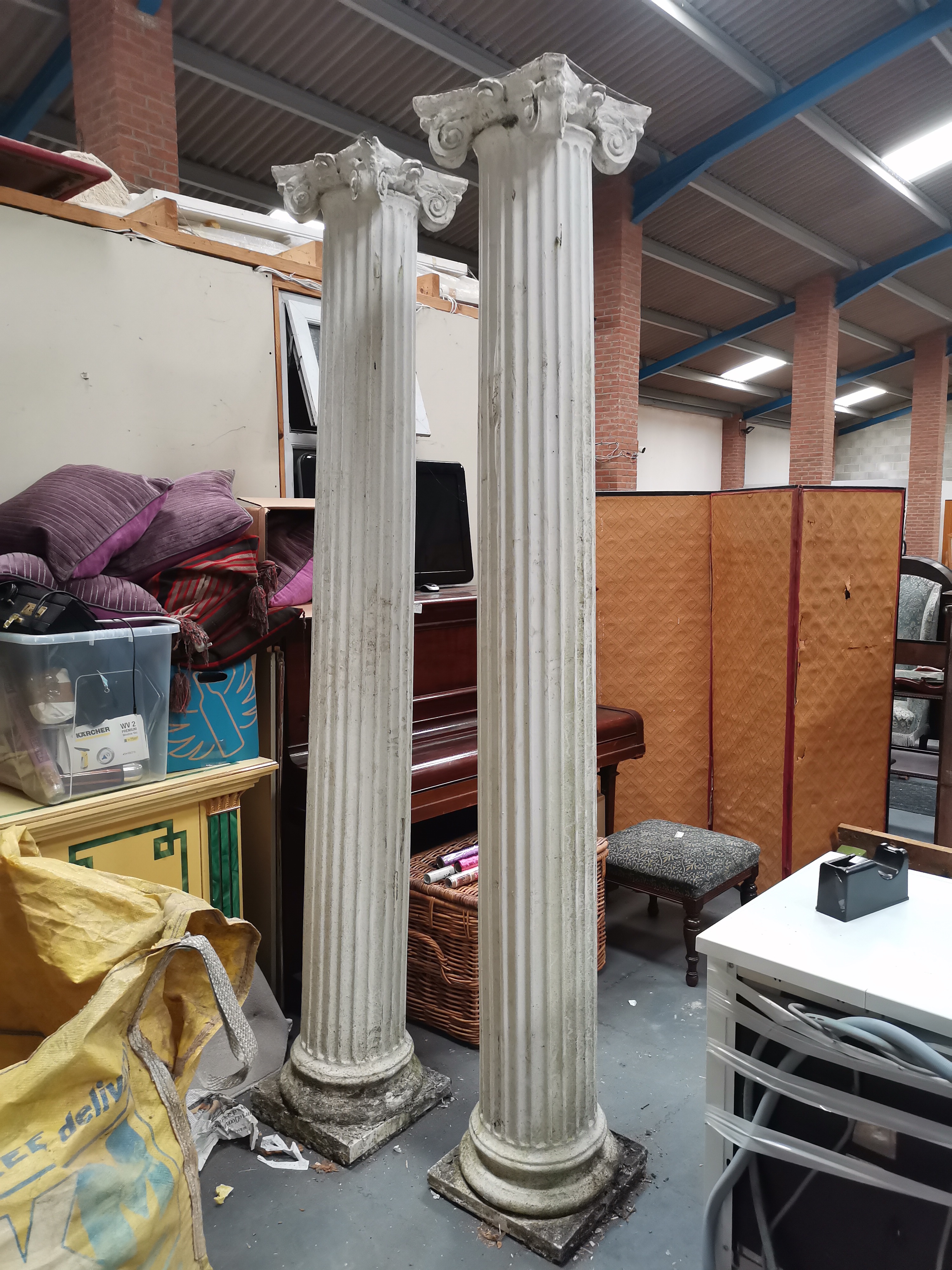 A pair of 8ft Corinthian columns - Image 2 of 2