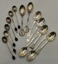 A group of assorted silver tea and coffee spoons, 20th Century