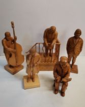 A group of 5 x individually carved last of the summer wine figures