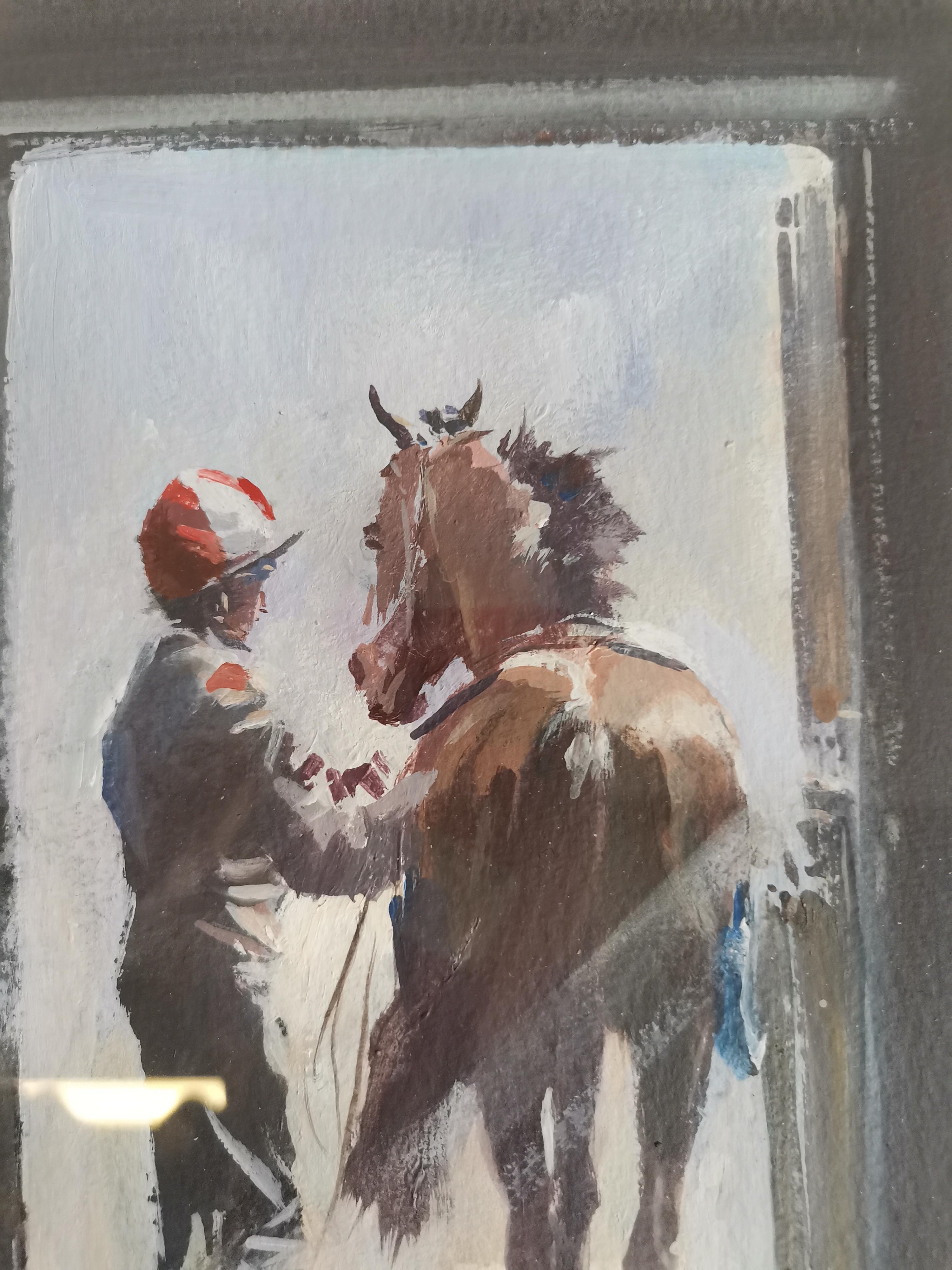 David Trundley (British, b.1949), Leaving the stable (Jockey and Racehorse) - Image 3 of 5