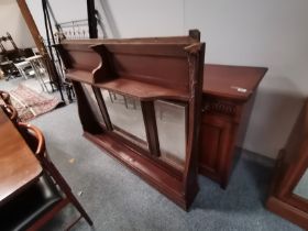 A Victorian oak 1.6m long sideboard with mirror