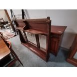 A Victorian oak 1.6m long sideboard with mirror