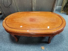 A mahogany Chinese style coffee table 1.2m x 60cm
