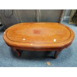 A mahogany Chinese style coffee table 1.2m x 60cm