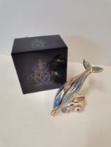 A CROWN DERBY PAPERWEIGHT THE STRIPED DOLPHIN