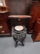 An Antique mahogany Draughtsman table plus an Antique ebonised Chinese plant stand