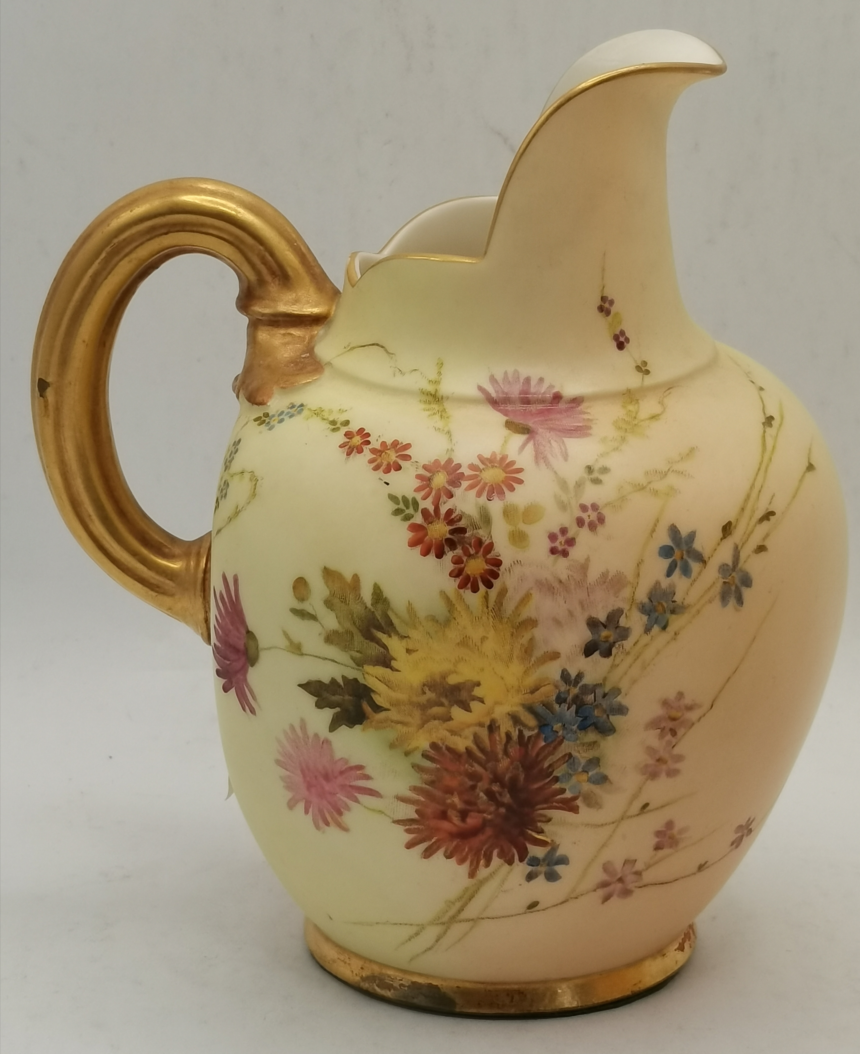 Two Royal Worcester porcelain flat back Ewers - Image 2 of 3