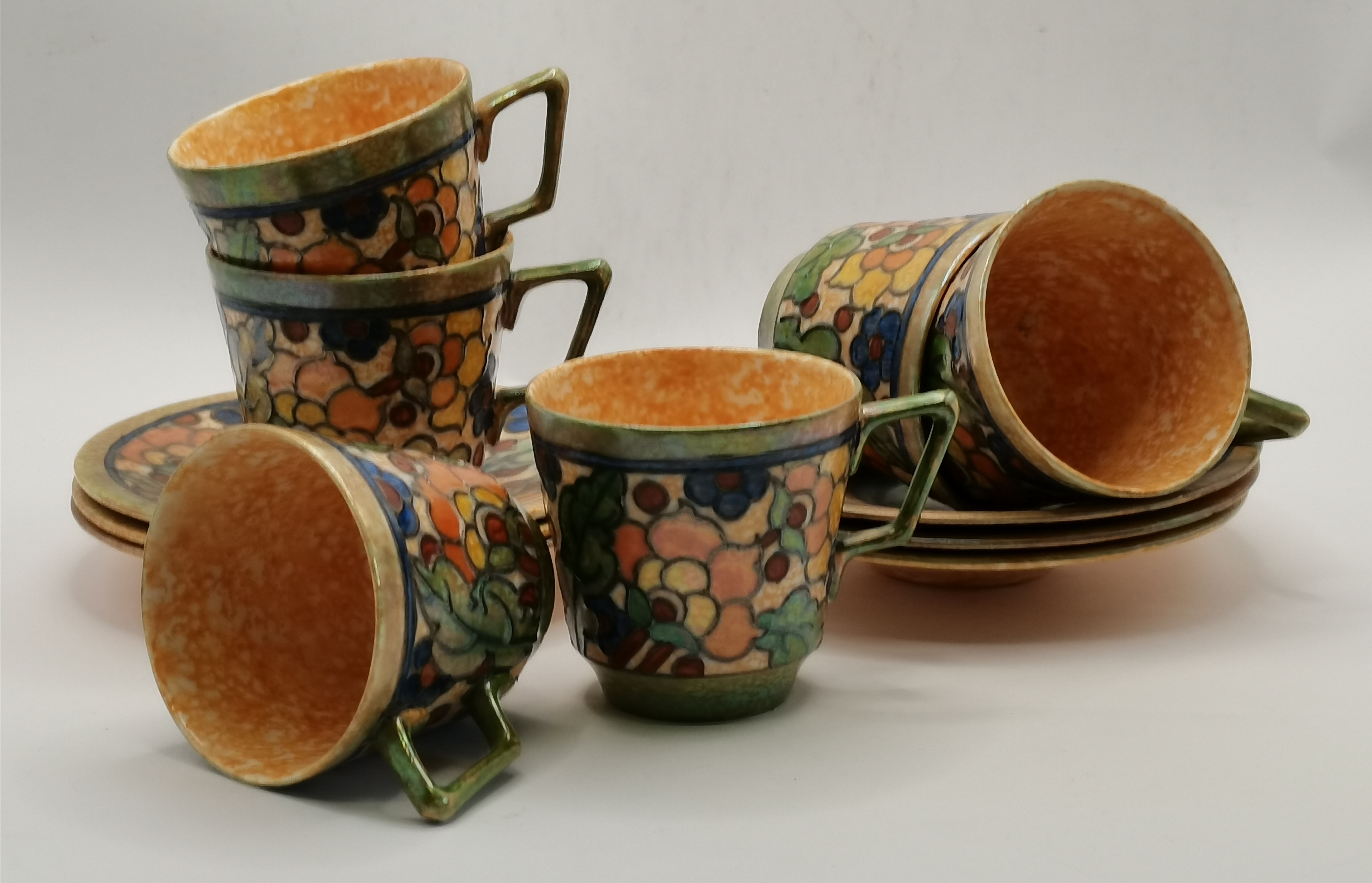 Charlotte Rhead for Crown Ducal, a coffee set, c.1930s - Image 3 of 4