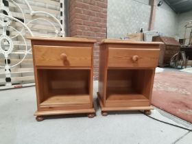 A Pair of Pine bedside cabinets with one drawer
