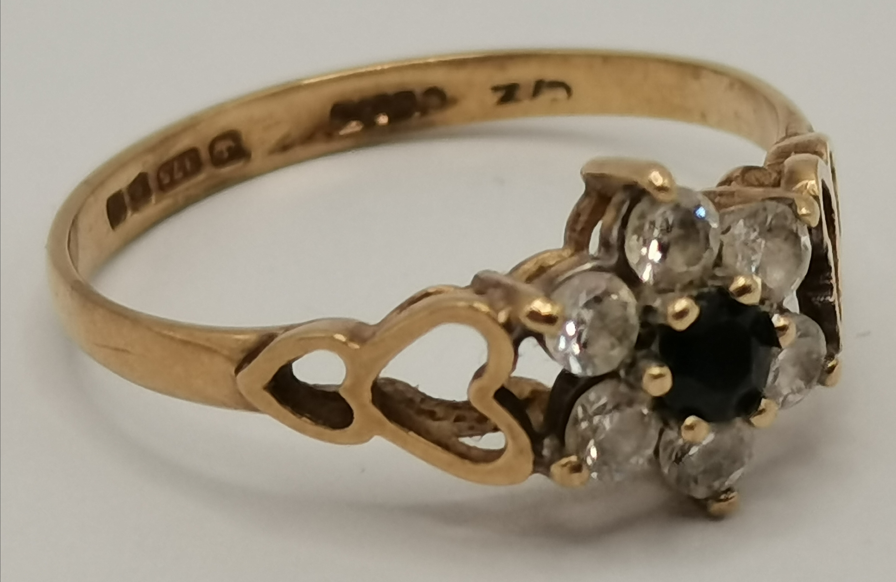 A 9 carat gold cluster ring, and another ring - Image 6 of 8