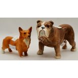 A Beswick dog and a Sylvac dog