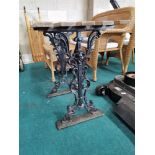 Cast iron and wood slatted potting table