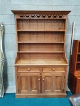 Antique pine dresser with attached plate rack W120cm x D47cm x H203cm