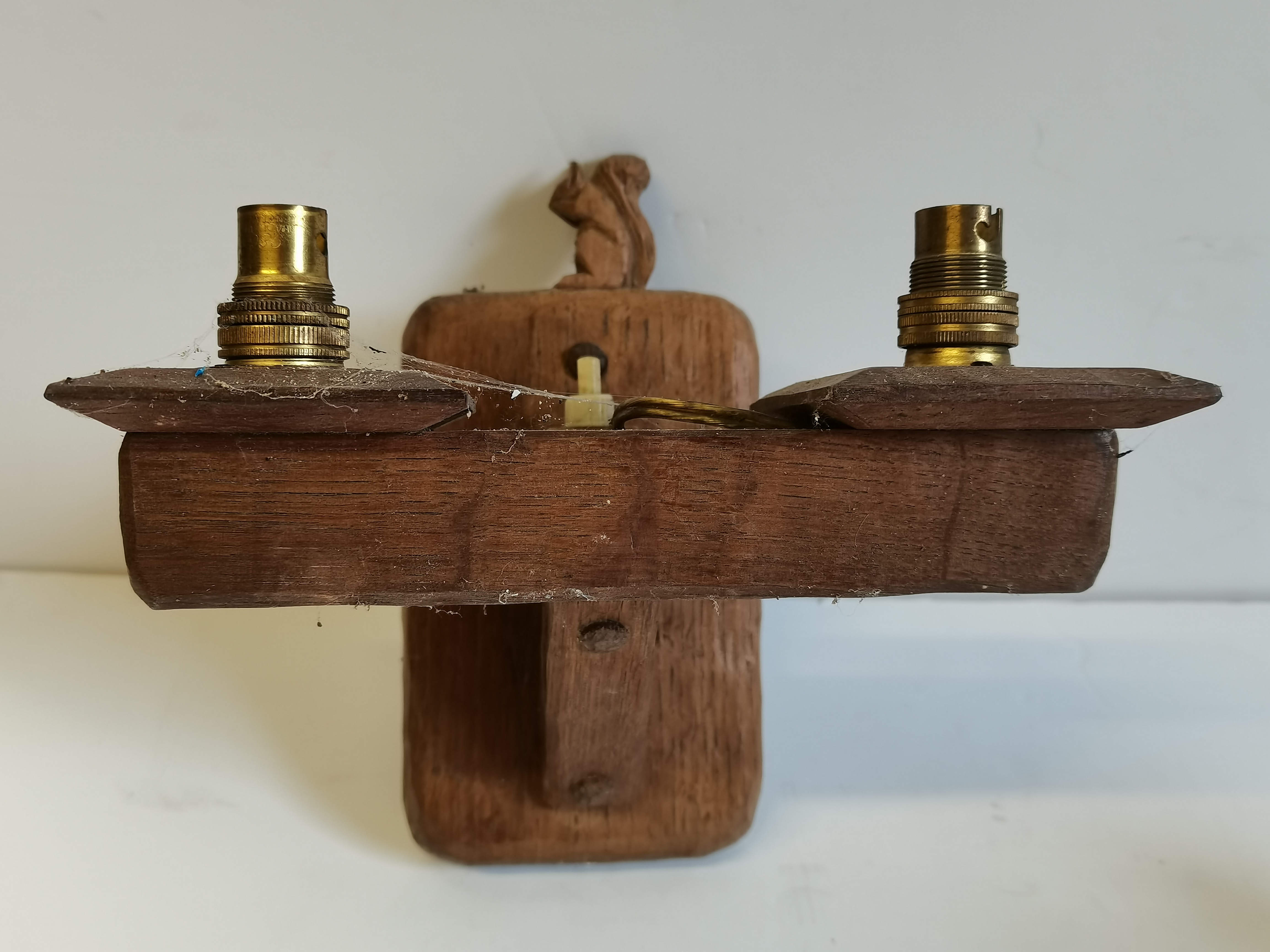 Wilfred Hutchinson, a pair of Squirrelman twin-light wall brackets - Image 2 of 4