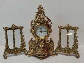 Gilt Bronze French Mantel Rococo Style Clock