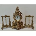 Gilt Bronze French Mantel Rococo Style Clock