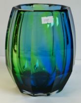 A faceted baluster art glass vase, 20th Century